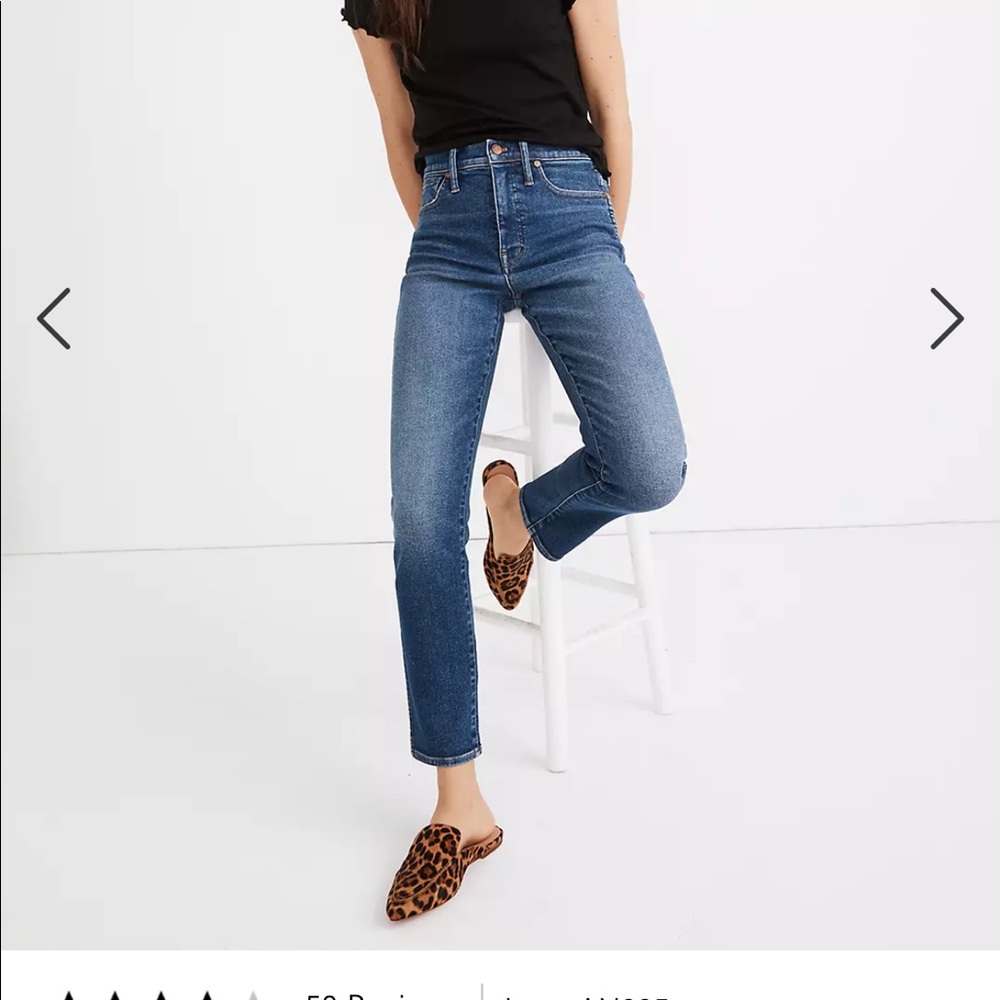 Madewell stovepipe jean size 28